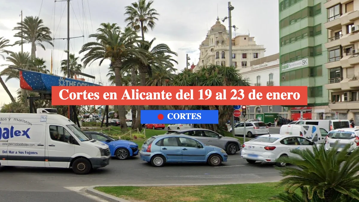 Cortes en Alicante del 19 al 23 de enero
