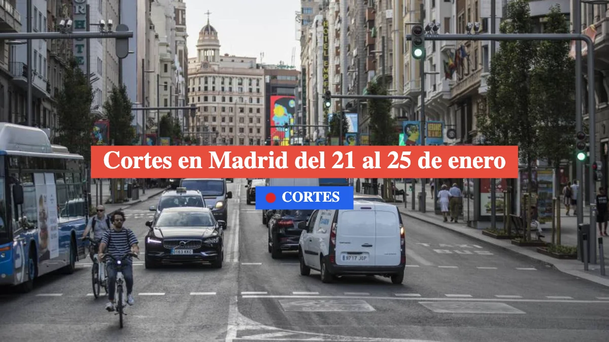 cortes de tráfico en madrid del 21 al 25 enero