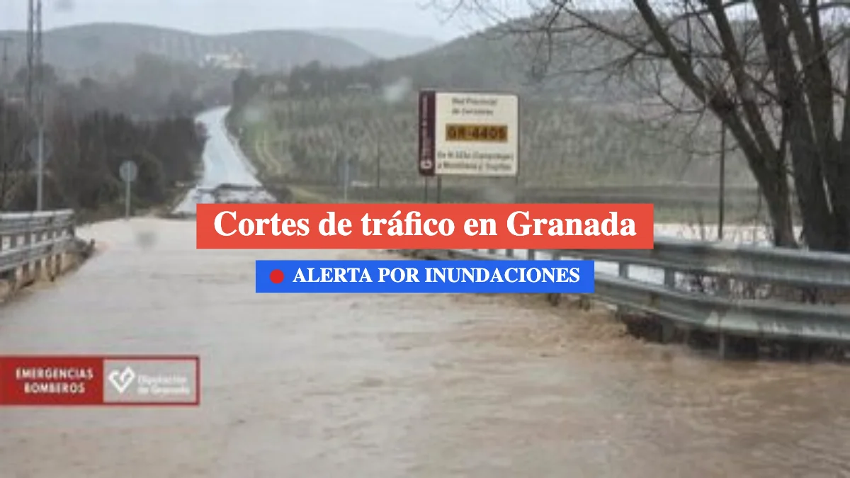 Cortes en Granada por inundaciones