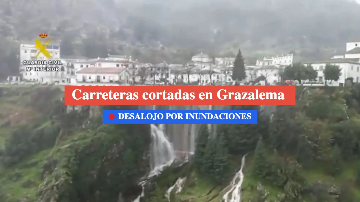 estado actual de grazalema, carreteras cortadas 8 febrero