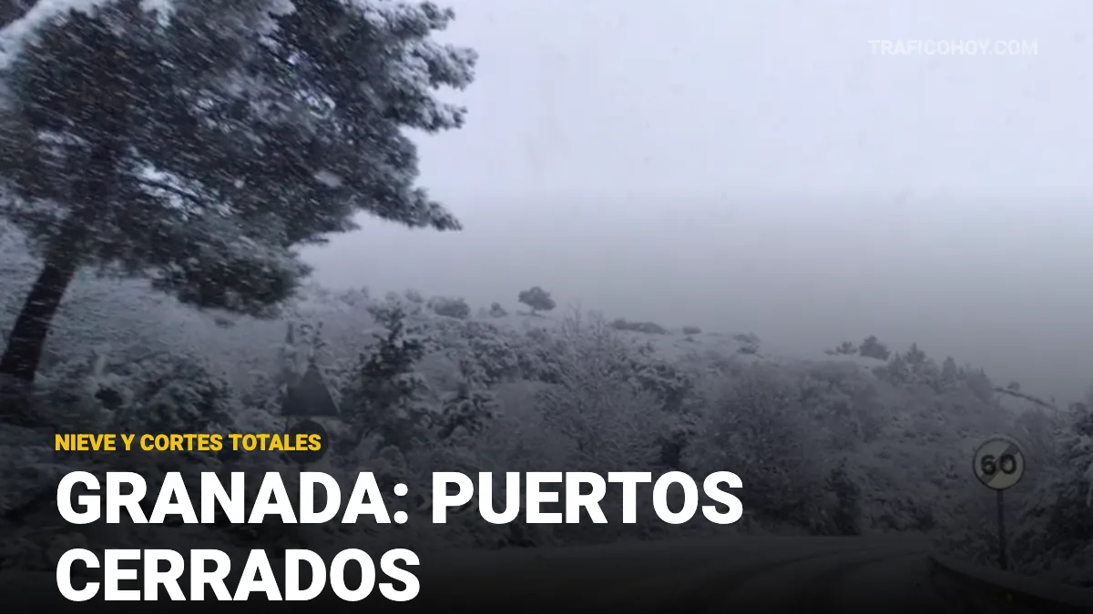 carreteras cortadas en granada por nieve y puertos cerrados