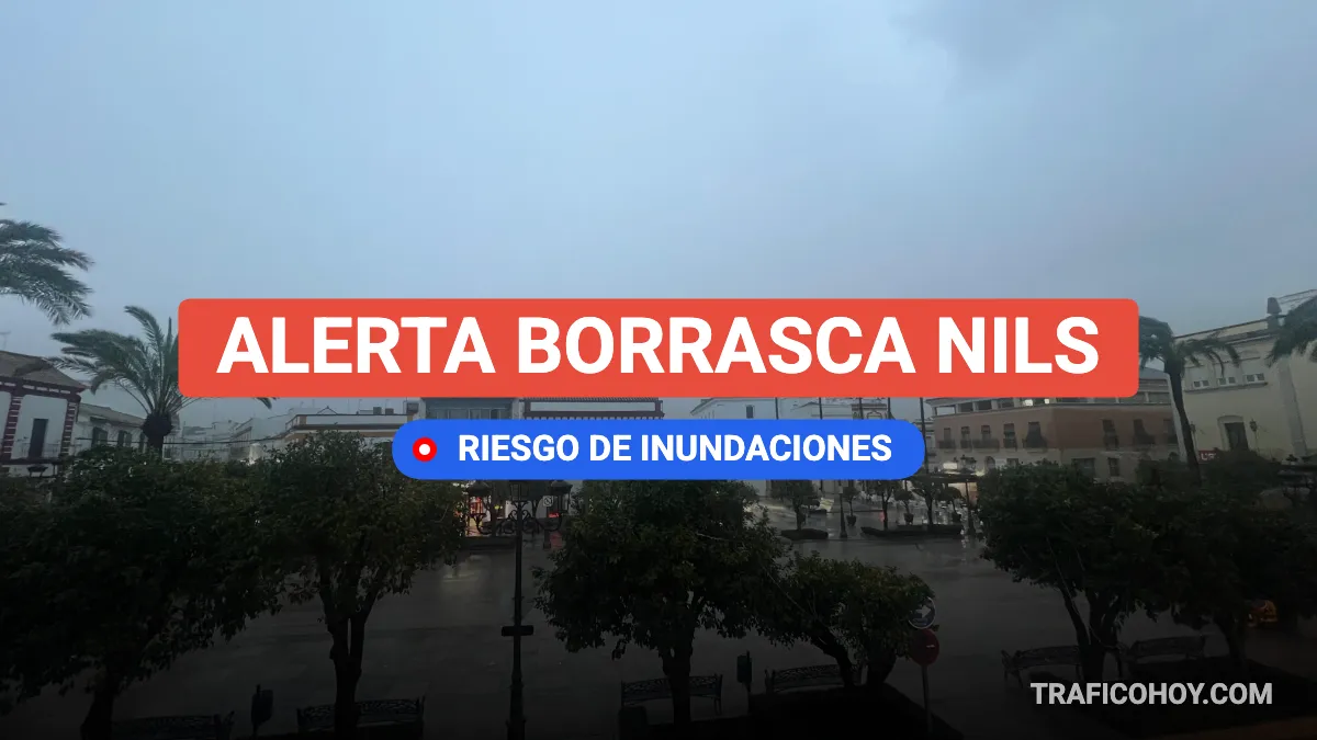 alerta por borrasca nils , riesgo de inundaciones y c arreteras afectadas