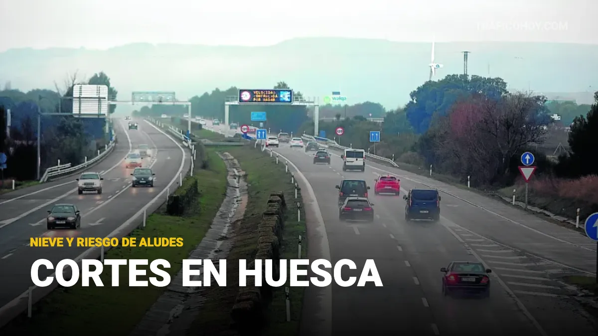 cortes de tráfico en huesca 13 febrero nieve y riesgo de aludes