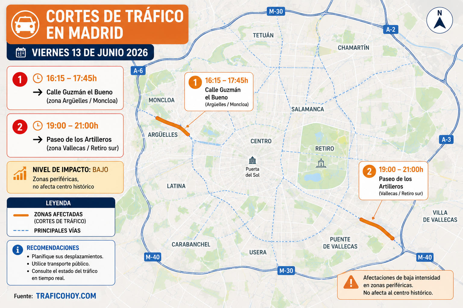 Mapa de cortes por Manifestaciones en Madrid este fin de semana: horarios, calles afectadas y alternativas