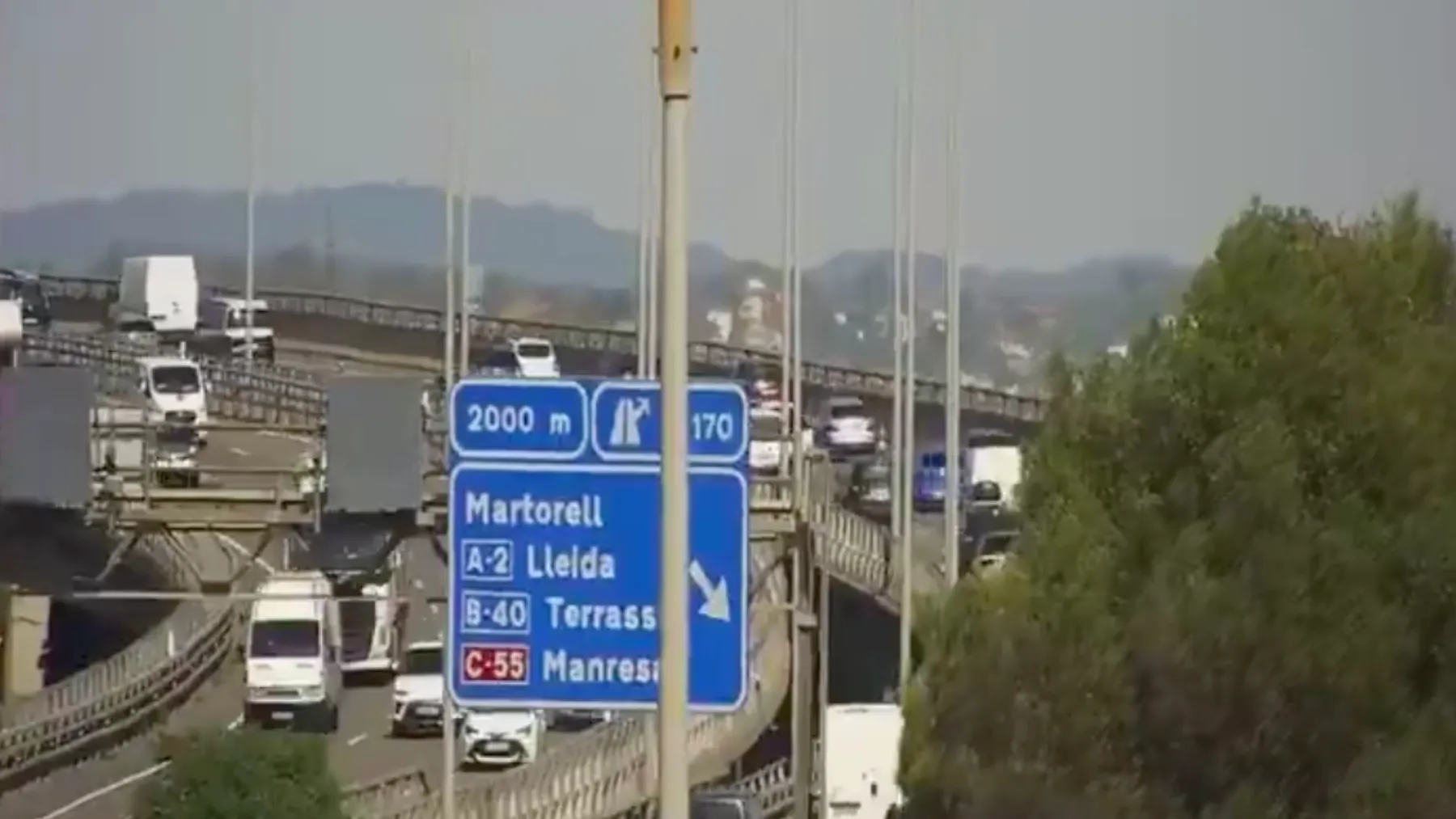 Avería en la AP-7 en Castellbisbal corta un carril sentido Tarragona y provoca 4 km de lentitud