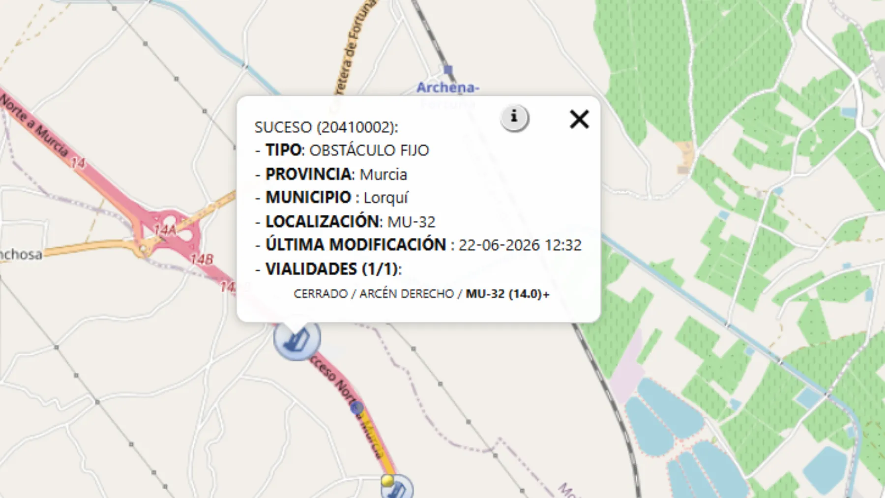 Accidente en la MU-32 en Lorquí Murcia: hasta 3 km de retenciones en la salida de la capital