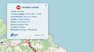 Cortada la A-8 en Asturias entre Colunga y Ribadesella por un siniestro: desvíos por la N-634