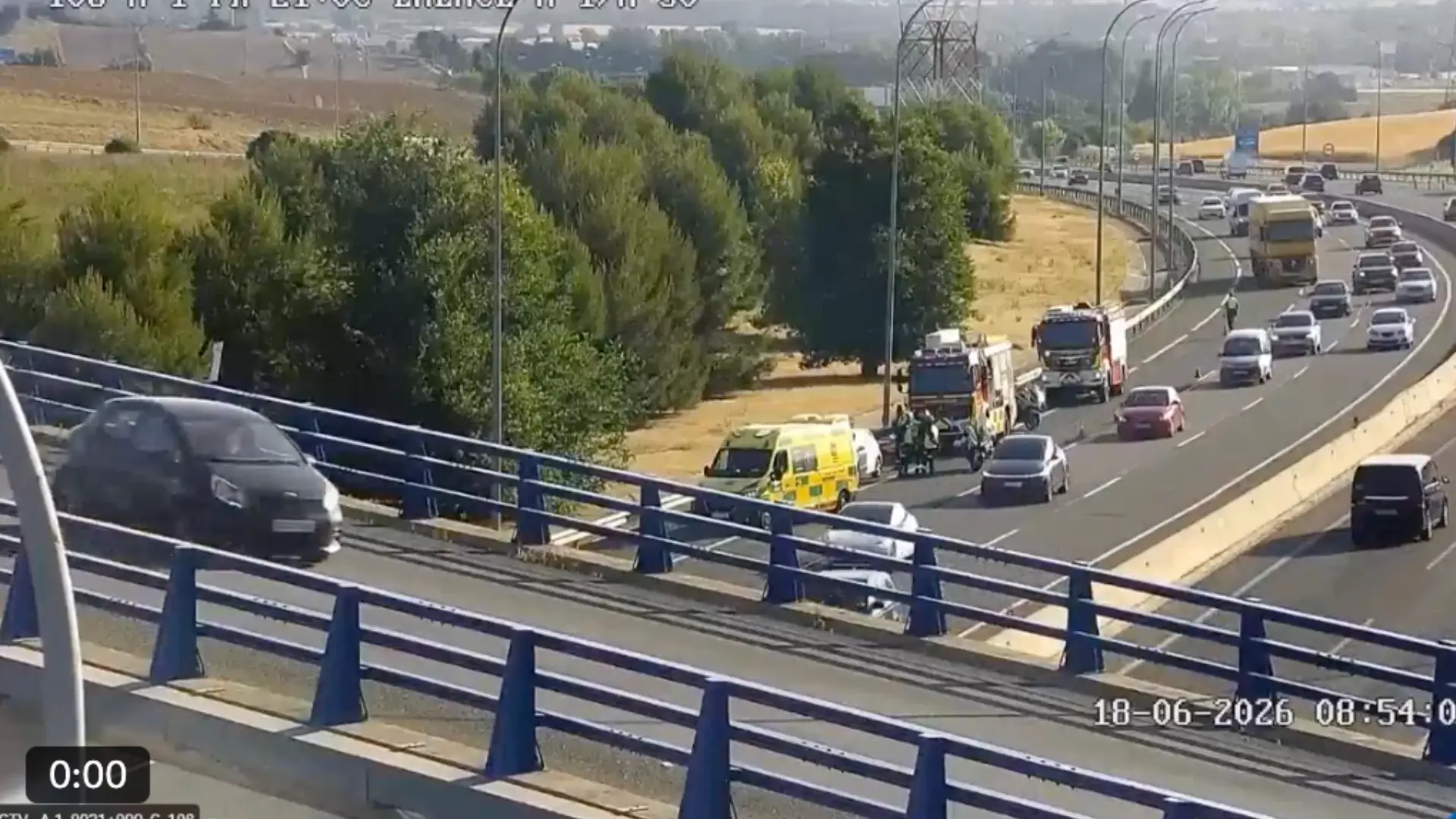 Retenciones en la A-1 en Madrid: un alcance provoca problemas de tráfico en San Sebastián de los Reyes