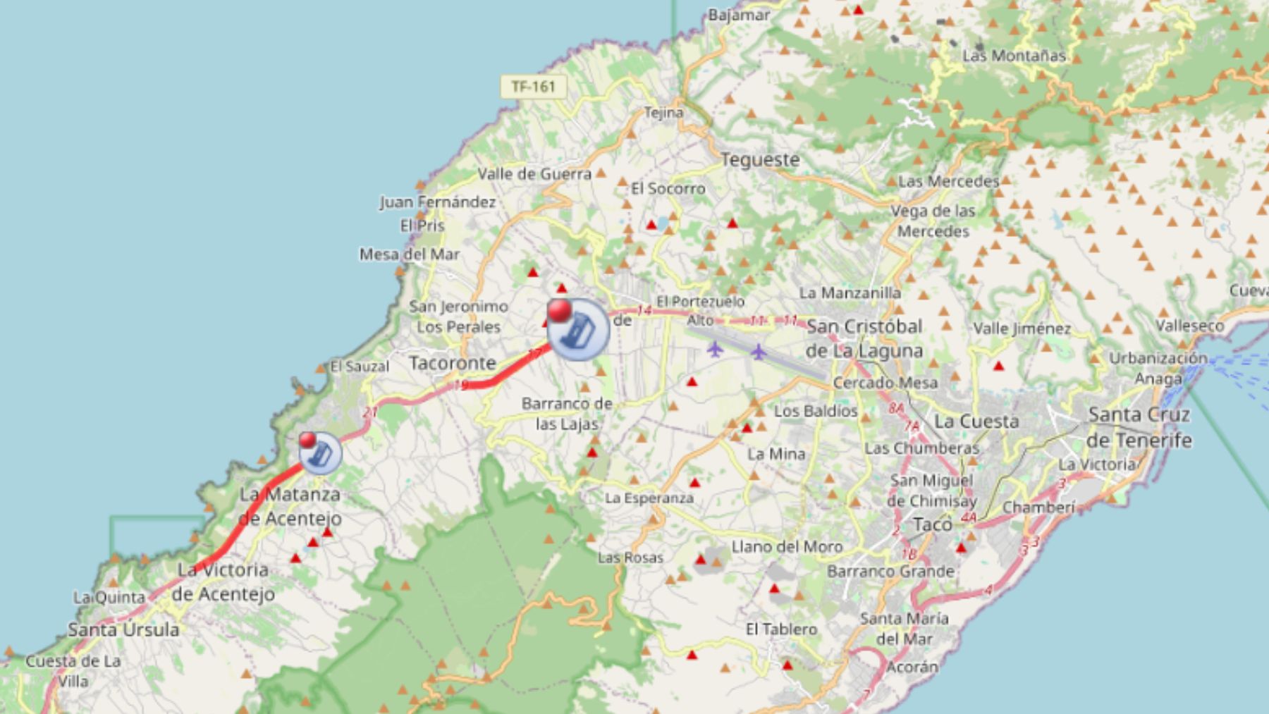 Dos accidentes colapsan la TF-5 y provocan seis kilómetros de retenciones en la entrada a Santa Cruz de Tenerife