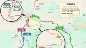 La DGT avisa de cortes en la A-45 en Málaga por obras de emergencia: estos son los desvíos habilitados