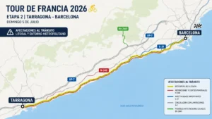 El Tour de Francia 2026 complica el tráfico entre Tarragona y Barcelona: mapa de carreteras afectadas