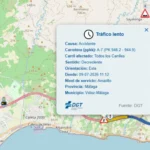 Accidente en la A-7 en Vélez-Málaga provoca 2 kilómetros de tráfico lento en sentido Motril