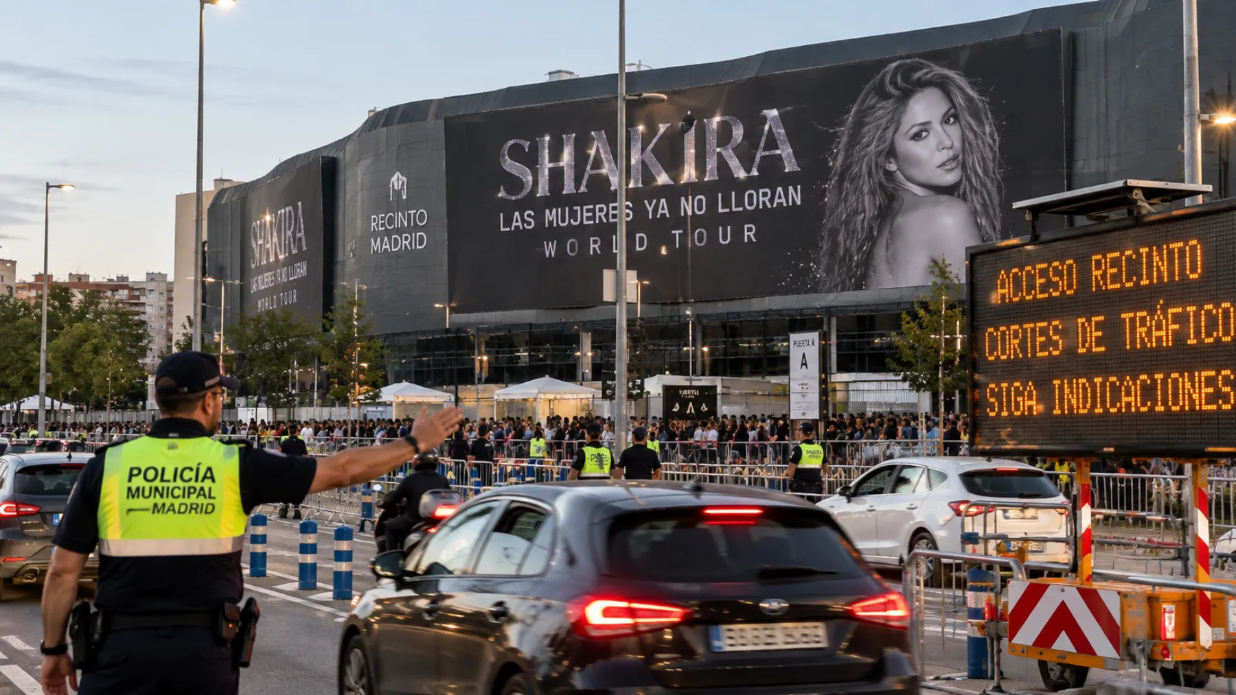 Cortes de tráfico en Madrid por los conciertos de Shakira en Villaverde